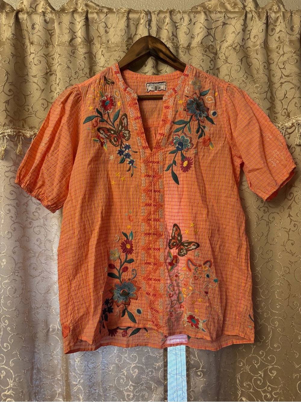 Johnny Was Olinda Puff Sleeve Effortless Blouse- XS